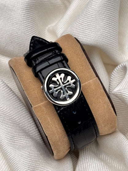 Pat Philippe Leather Strap Black Dial