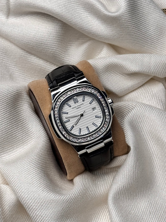 Pat Philippe Leather Strap White Dial