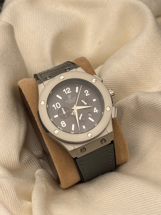 Big Bang Grey Dial Leather Strap